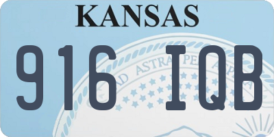 KS license plate 916IQB