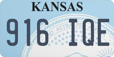 KS license plate 916IQE