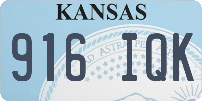 KS license plate 916IQK