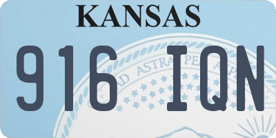 KS license plate 916IQN