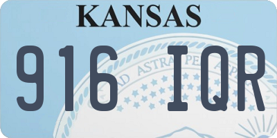 KS license plate 916IQR