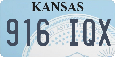 KS license plate 916IQX