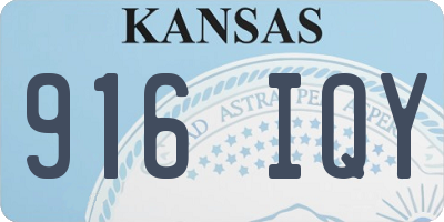 KS license plate 916IQY