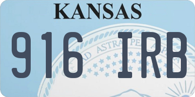 KS license plate 916IRB