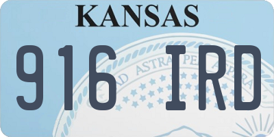 KS license plate 916IRD