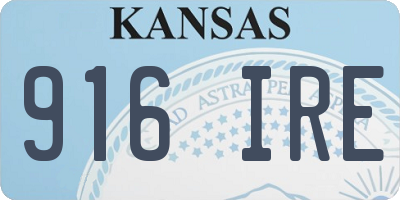 KS license plate 916IRE
