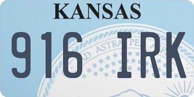 KS license plate 916IRK