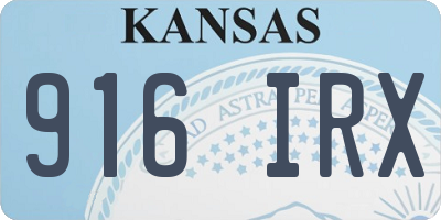 KS license plate 916IRX