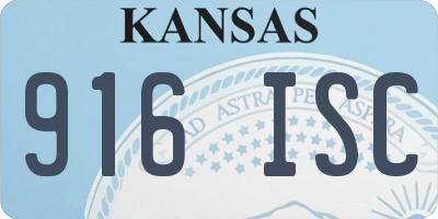 KS license plate 916ISC