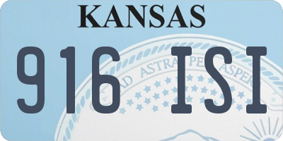 KS license plate 916ISI