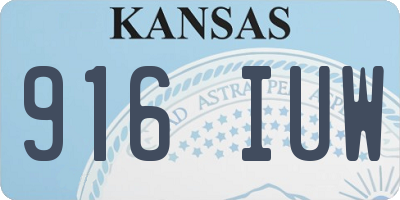 KS license plate 916IUW