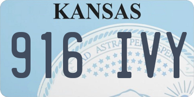 KS license plate 916IVY
