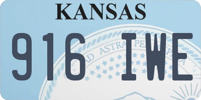 KS license plate 916IWE