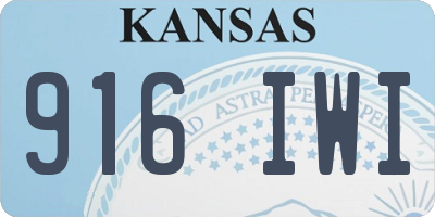 KS license plate 916IWI