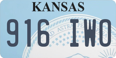 KS license plate 916IWO