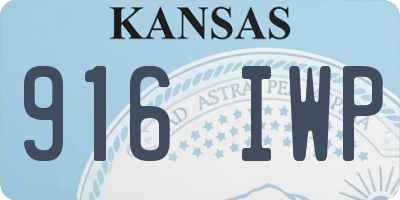 KS license plate 916IWP
