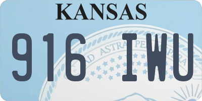 KS license plate 916IWU