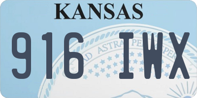 KS license plate 916IWX