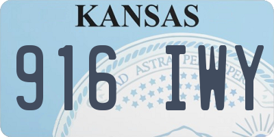 KS license plate 916IWY