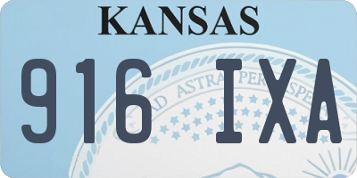 KS license plate 916IXA