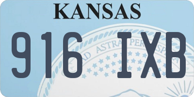 KS license plate 916IXB
