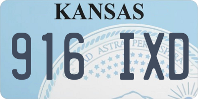 KS license plate 916IXD