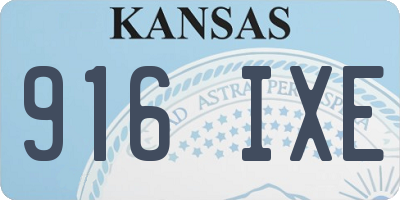 KS license plate 916IXE