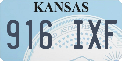 KS license plate 916IXF