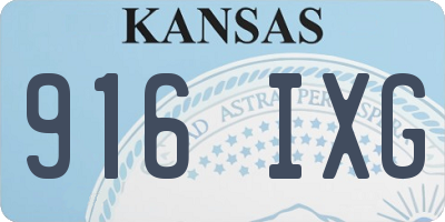 KS license plate 916IXG