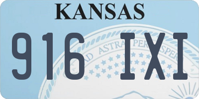KS license plate 916IXI