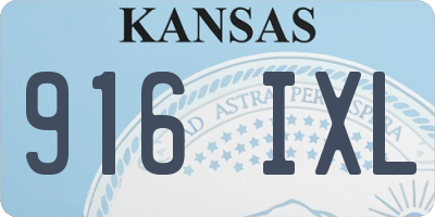 KS license plate 916IXL