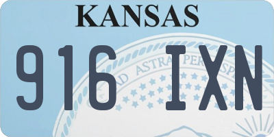 KS license plate 916IXN