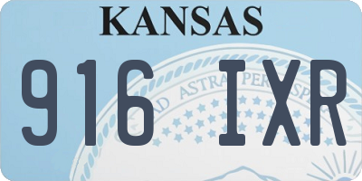 KS license plate 916IXR