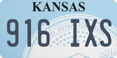 KS license plate 916IXS