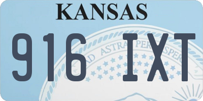 KS license plate 916IXT