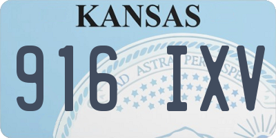 KS license plate 916IXV
