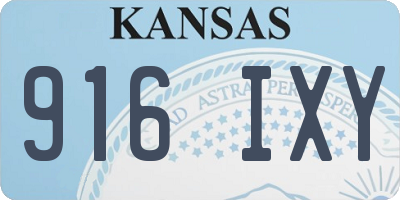 KS license plate 916IXY