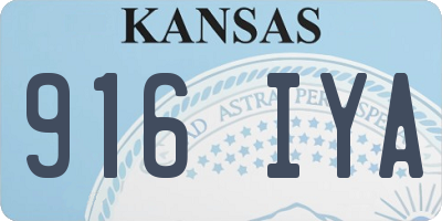 KS license plate 916IYA