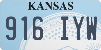 KS license plate 916IYW