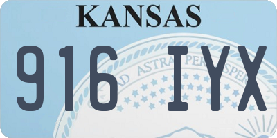 KS license plate 916IYX
