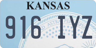 KS license plate 916IYZ