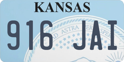 KS license plate 916JAI