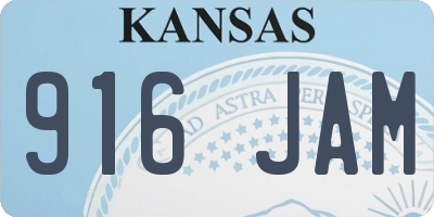KS license plate 916JAM