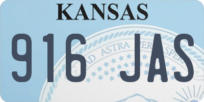 KS license plate 916JAS