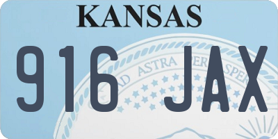 KS license plate 916JAX