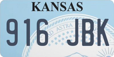 KS license plate 916JBK
