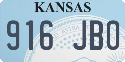 KS license plate 916JBO