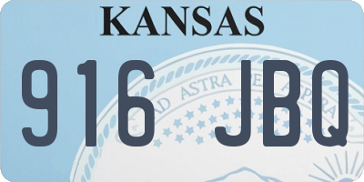 KS license plate 916JBQ