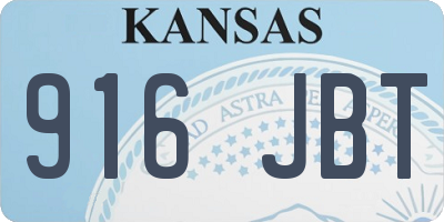 KS license plate 916JBT
