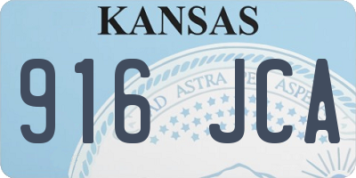 KS license plate 916JCA